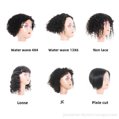 Short Brazilian Pixie Cut Curly Wig,Cheap Perruque T part Lace 13x6,Hd Lace Human Hair Wig For Black Women